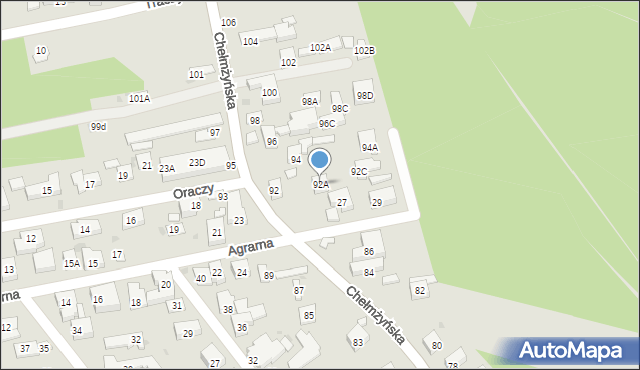 Warszawa, Chełmżyńska, 92A, mapa Warszawy