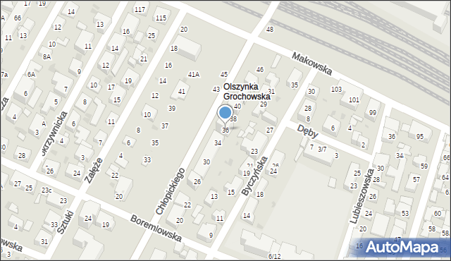 Warszawa, Chłopickiego Józefa, gen., 36, mapa Warszawy