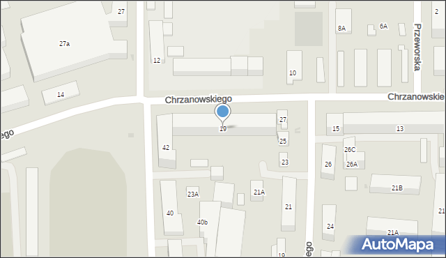 Warszawa, Chrzanowskiego Wojciecha, 19, mapa Warszawy