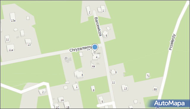 Warszawa, Chryzantemy, 26, mapa Warszawy