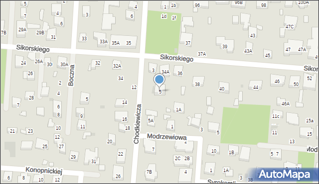 Warszawa, Chodkiewicza Jana Karola, hetm., 5, mapa Warszawy