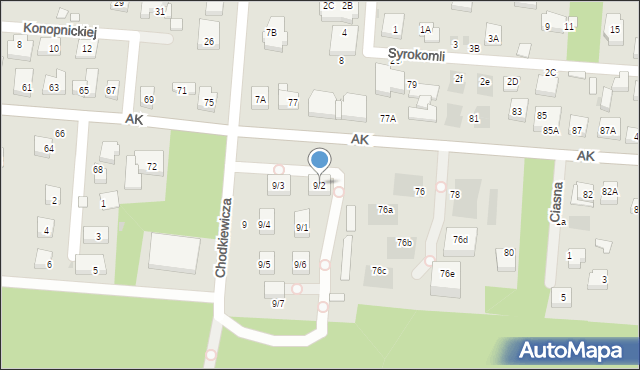 Warszawa, Chodkiewicza Jana Karola, hetm., 9/2, mapa Warszawy