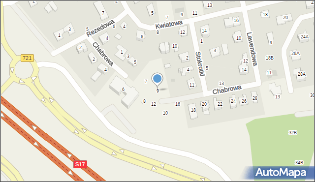 Wiązowna, Chabrowa, 9, mapa Wiązowna