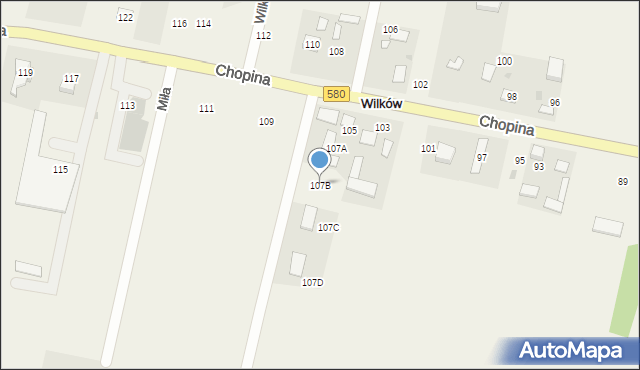 Wilków, Chopina Fryderyka, 107B, mapa Wilków