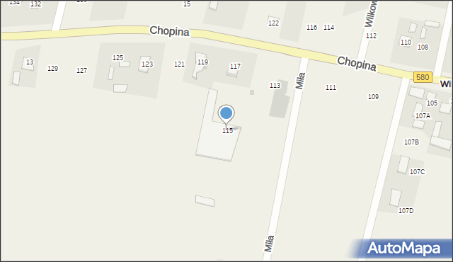 Wilkowa Wieś, Chopina Fryderyka, 115, mapa Wilkowa Wieś