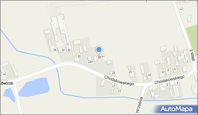 Wilkowiecko, Chodakowskiego, płk., 28, mapa Wilkowiecko