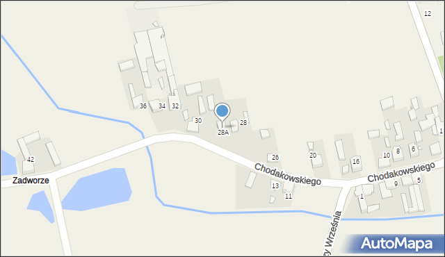 Wilkowiecko, Chodakowskiego, płk., 30a, mapa Wilkowiecko