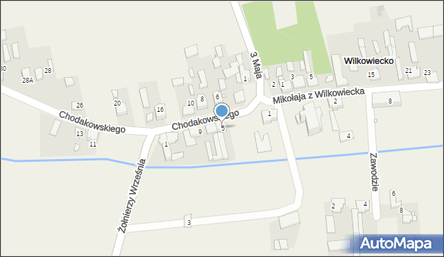 Wilkowiecko, Chodakowskiego, płk., 5, mapa Wilkowiecko