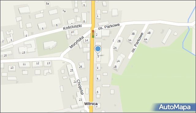 Witnica, Chojeńska, 3, mapa Witnica