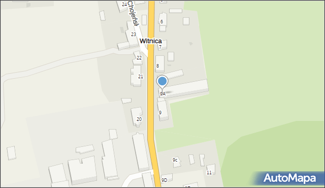 Witnica, Chojeńska, 9A, mapa Witnica