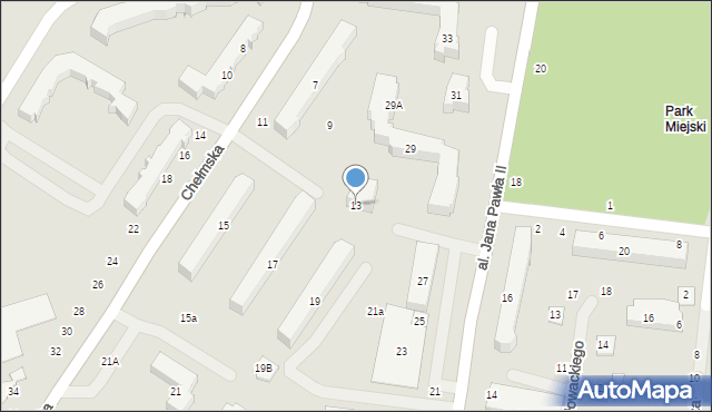 Włodawa, Chełmska, 13, mapa Włodawa