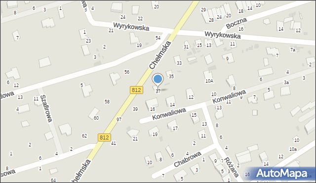 Włodawa, Chełmska, 37, mapa Włodawa