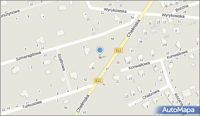 Włodawa, Chełmska, 58, mapa Włodawa