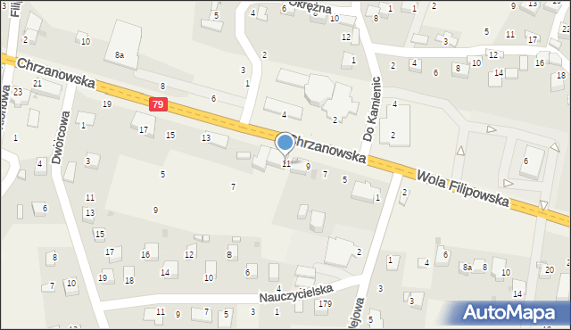 Wola Filipowska, Chrzanowska, 11, mapa Wola Filipowska