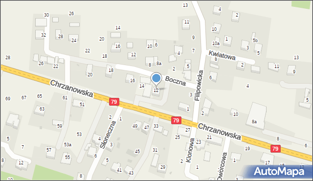 Wola Filipowska, Chrzanowska, 12, mapa Wola Filipowska