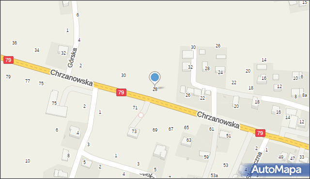 Wola Filipowska, Chrzanowska, 28, mapa Wola Filipowska