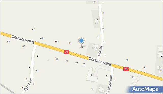 Wola Filipowska, Chrzanowska, 34, mapa Wola Filipowska