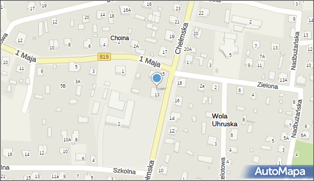 Wola Uhruska, Chełmska, 13B, mapa Wola Uhruska