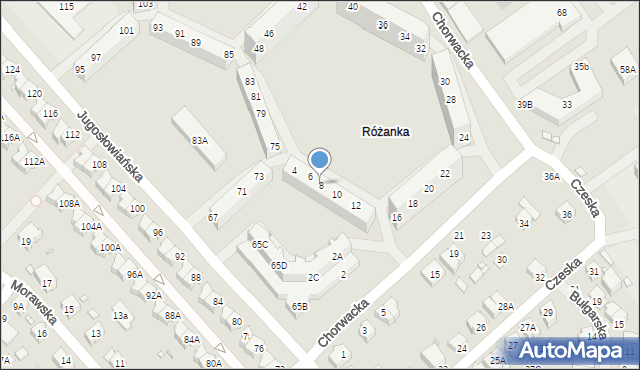 Wrocław, Chorwacka, 8, mapa Wrocławia