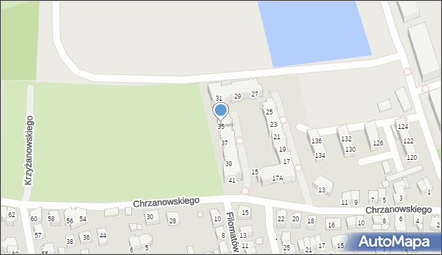 Wrocław, Chrzanowskiego Ignacego, 35, mapa Wrocławia