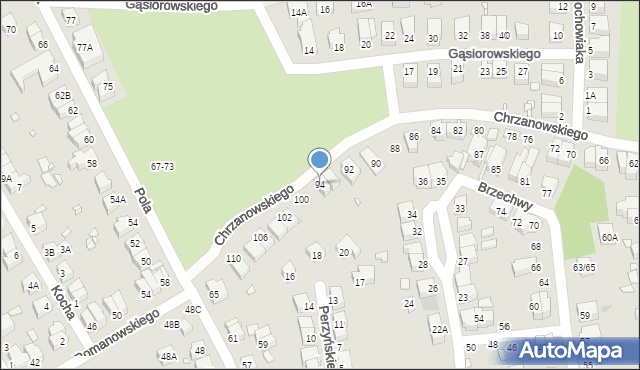 Wrocław, Chrzanowskiego Ignacego, 94, mapa Wrocławia