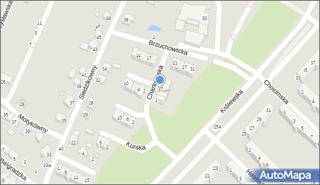 Wrocław, Charkowska, 5, mapa Wrocławia