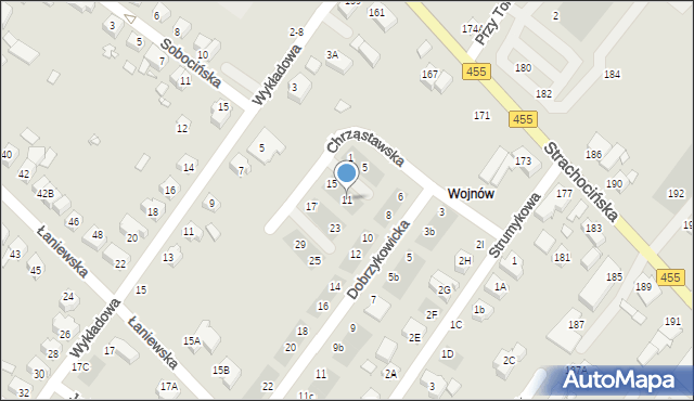 Wrocław, Chrząstawska, 11, mapa Wrocławia