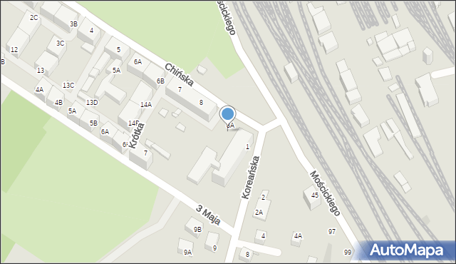 Wrocław, Chińska, 8B, mapa Wrocławia