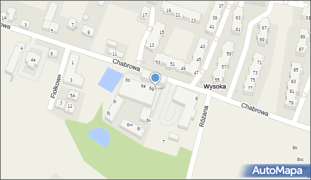 Wysoka, Chabrowa, 6h, mapa Wysoka