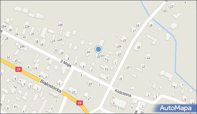 Zabłudów, Chodkiewicza Grzegorza, 11, mapa Zabłudów