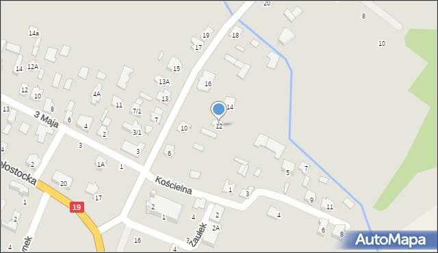 Zabłudów, Chodkiewicza Grzegorza, 12, mapa Zabłudów