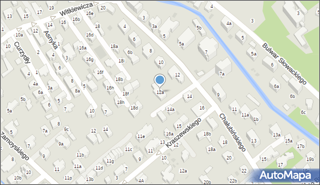 Zakopane, Chałubińskiego Tytusa, 12a, mapa Zakopanego