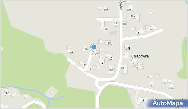 Zakopane, Chłabówka, 11a, mapa Zakopanego