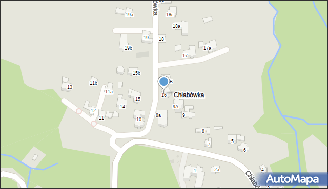 Zakopane, Chłabówka, 16, mapa Zakopanego