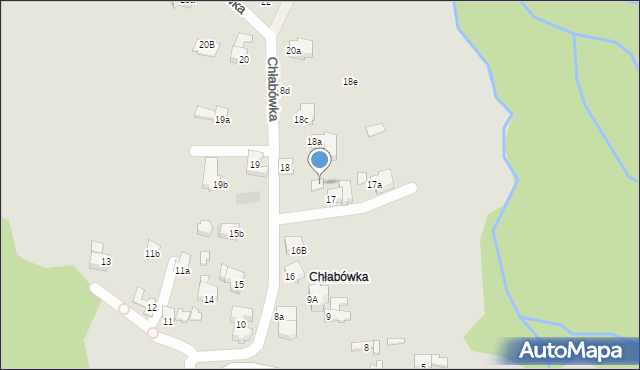 Zakopane, Chłabówka, 17b, mapa Zakopanego