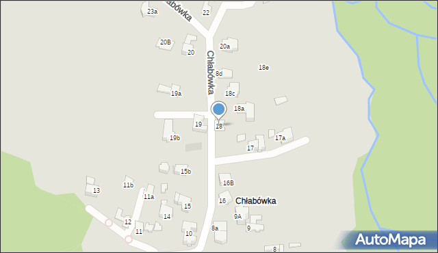 Zakopane, Chłabówka, 18, mapa Zakopanego