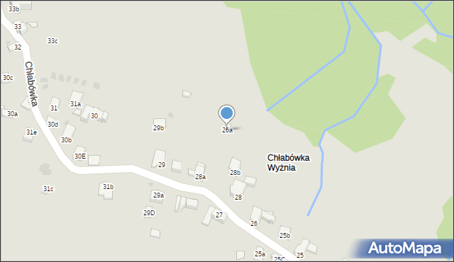 Zakopane, Chłabówka, 26a, mapa Zakopanego