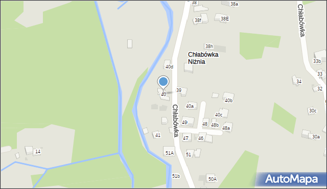 Zakopane, Chłabówka, 40, mapa Zakopanego