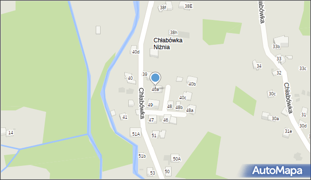 Zakopane, Chłabówka, 40a, mapa Zakopanego