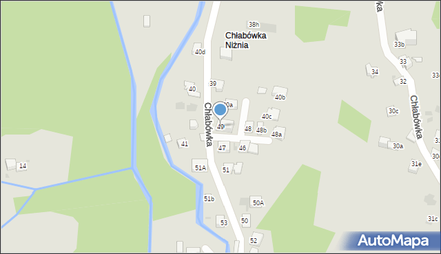 Zakopane, Chłabówka, 49, mapa Zakopanego