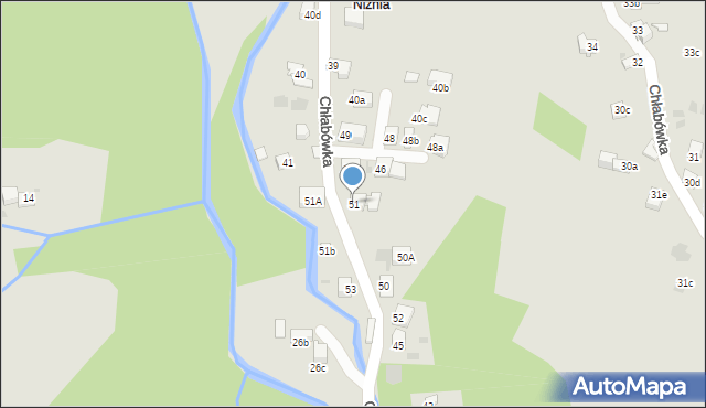 Zakopane, Chłabówka, 51, mapa Zakopanego