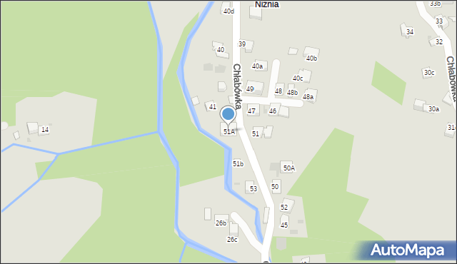 Zakopane, Chłabówka, 51A, mapa Zakopanego