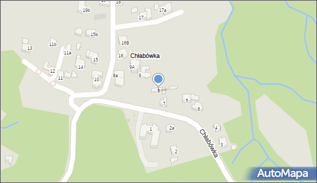 Zakopane, Chłabówka, 8, mapa Zakopanego