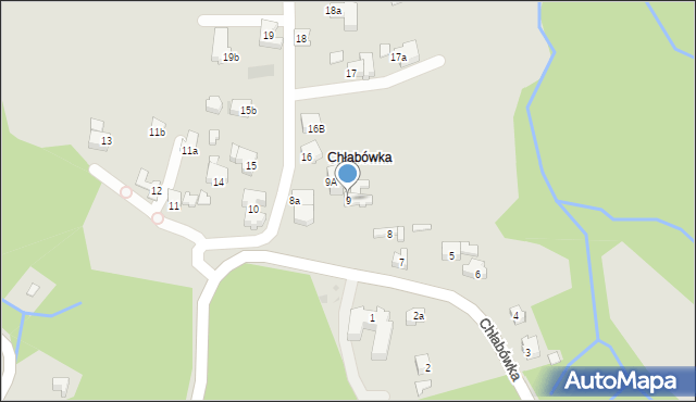 Zakopane, Chłabówka, 9, mapa Zakopanego