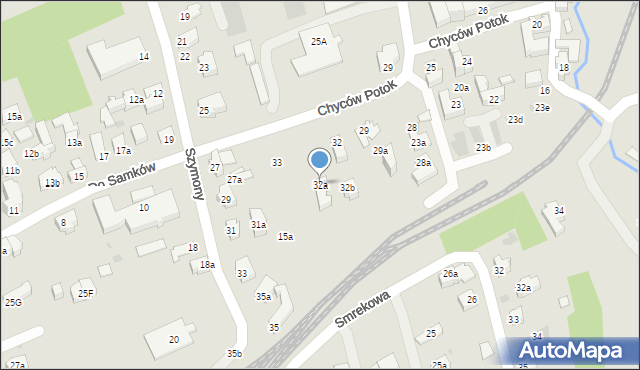 Zakopane, Chyców Potok, 32a, mapa Zakopanego