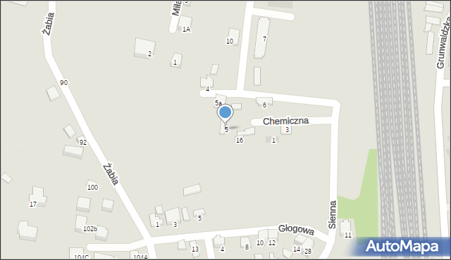 Zawiercie, Chemiczna, 5, mapa Zawiercie