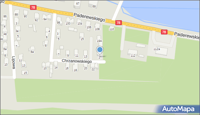 Zawiercie, Chrzanowskiego Wacława, 17, mapa Zawiercie