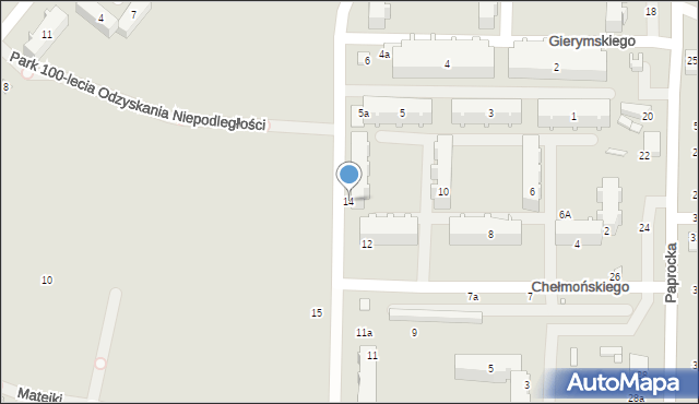 Zduńska Wola, Chełmońskiego Józefa, 14, mapa Zduńska Wola