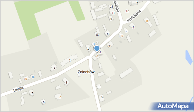 Żelechów, Chełmońskiego, 2, mapa Żelechów
