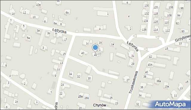 Zielona Góra, Chłodna, 42, mapa Zielona Góra